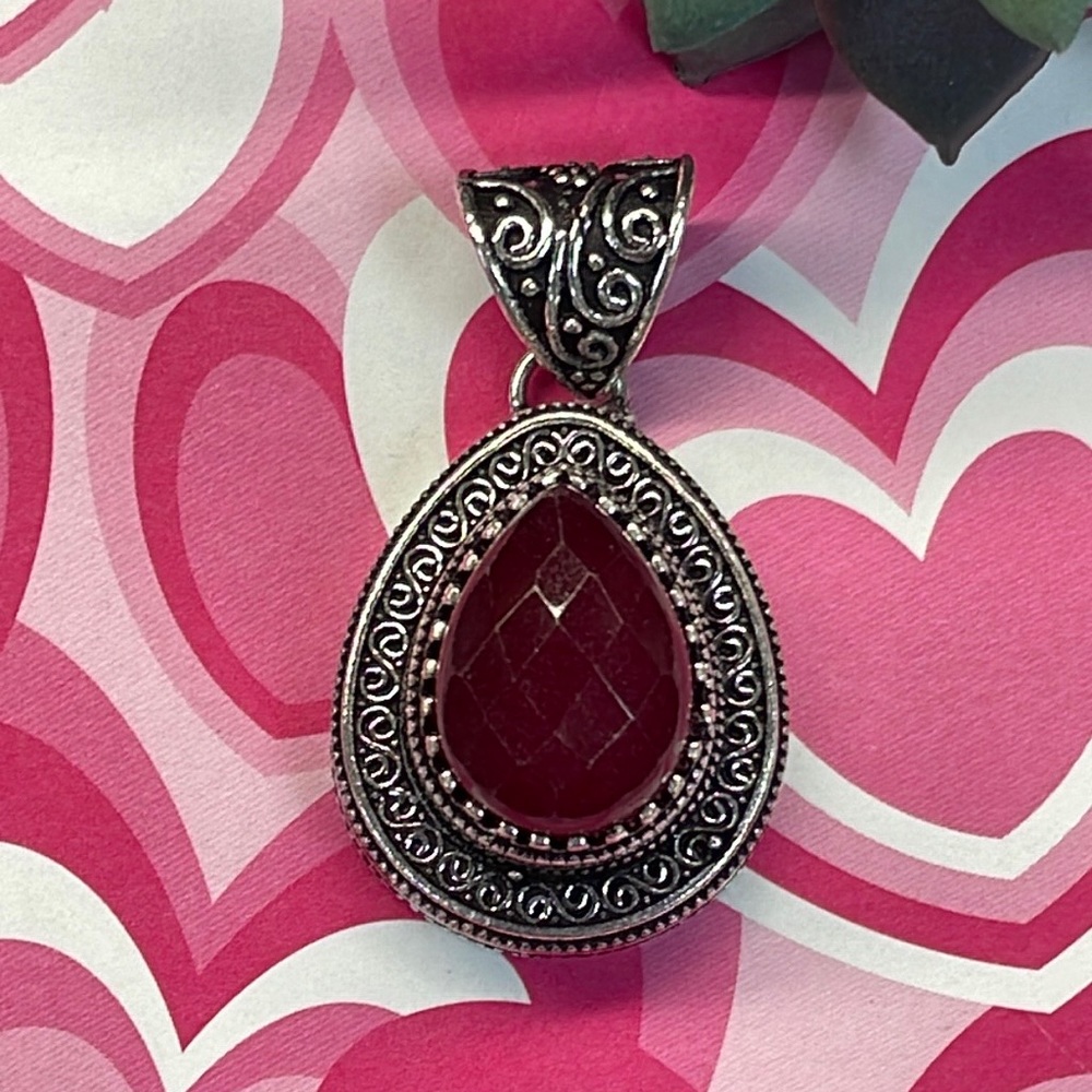 Silver Ruby Pendant - image 1